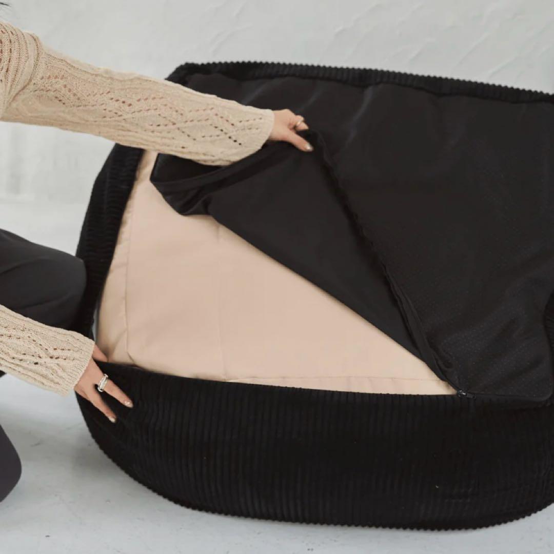 Loosy HUGME 1人掛けビーズソファ Black まんぼー