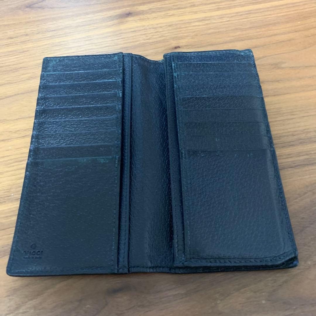 GUCCI グッチ GGマーモント レザー ロング ブラック 皮 財布 黒