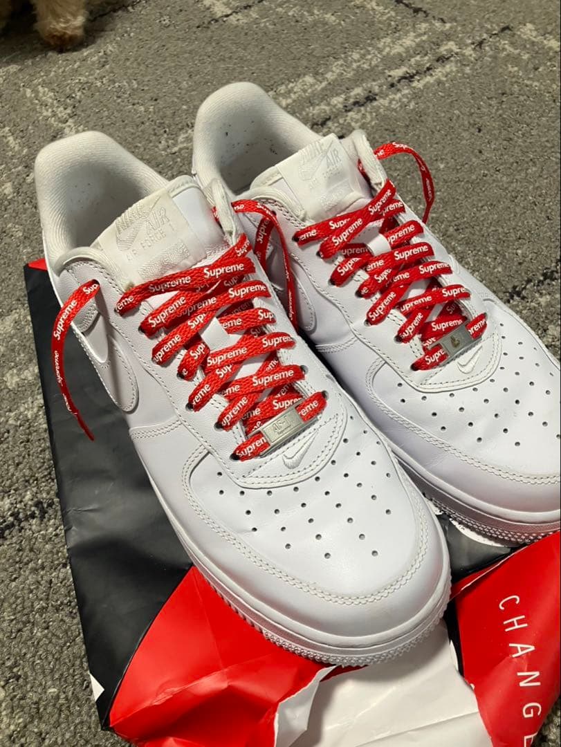 Nike Air Force 1 Supreme レッドシューレース