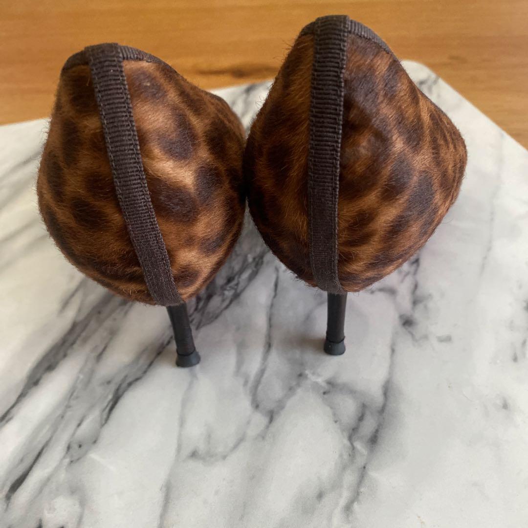 ルブタン　ハラコ　レオパードパンプス37