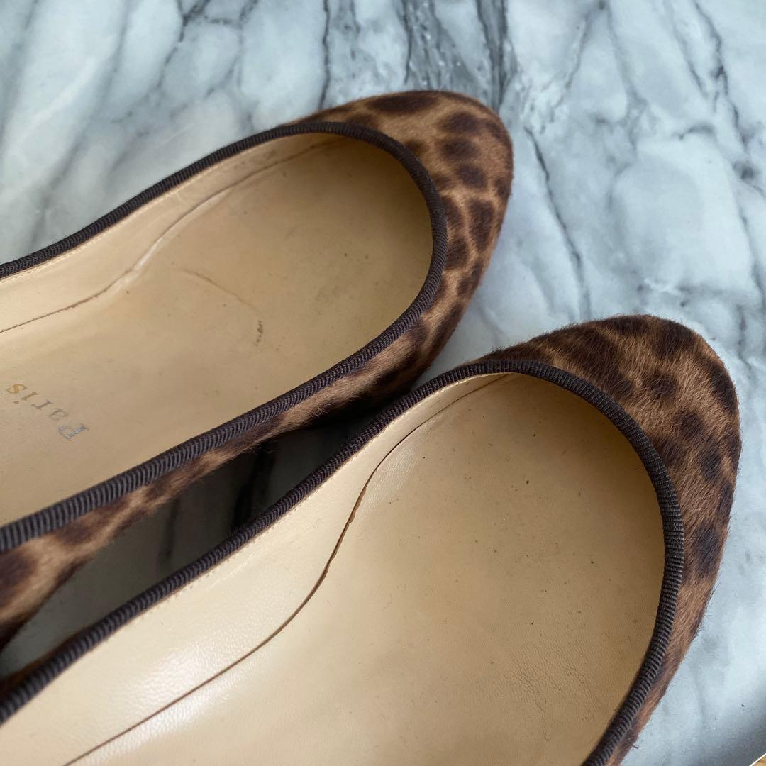 ルブタン　ハラコ　レオパードパンプス37