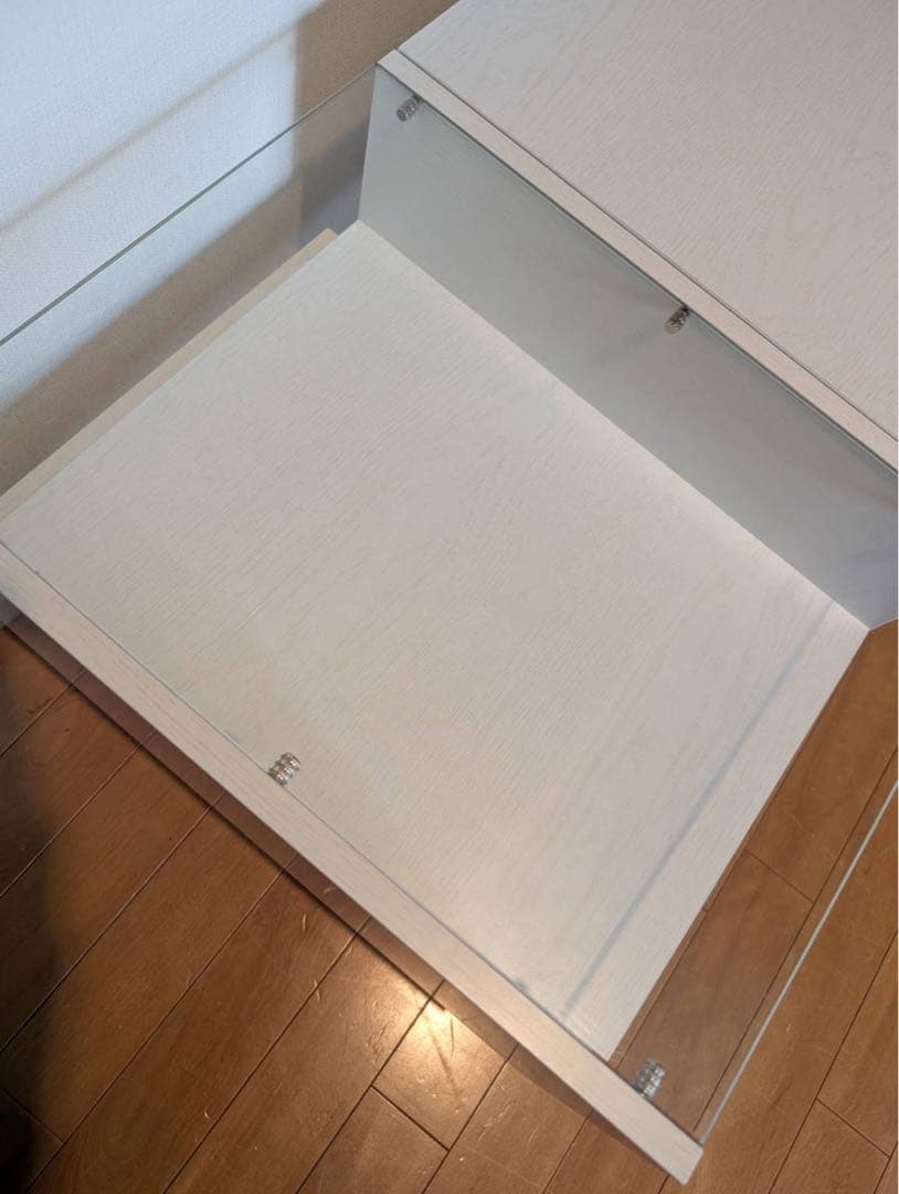 ■送料込■LOWYA ドレッサー ローテーブル ホワイト 鏡 化粧台 センター