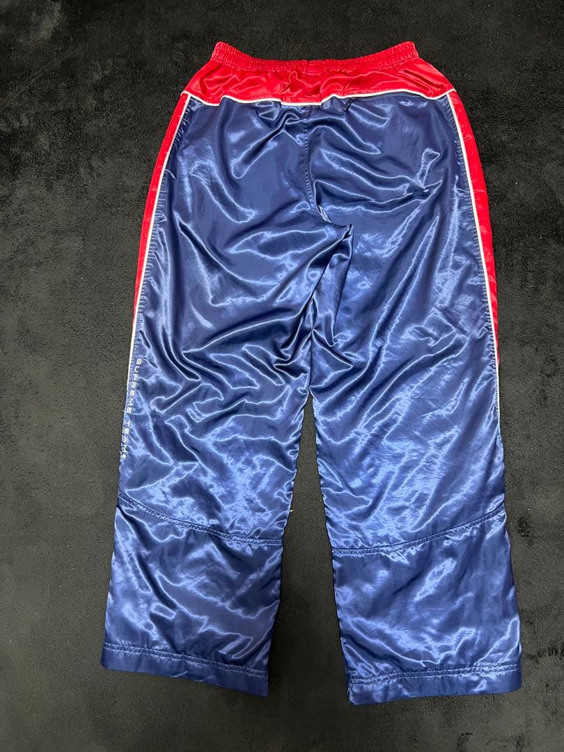 Supreme パンツ　ネイビー/レッド