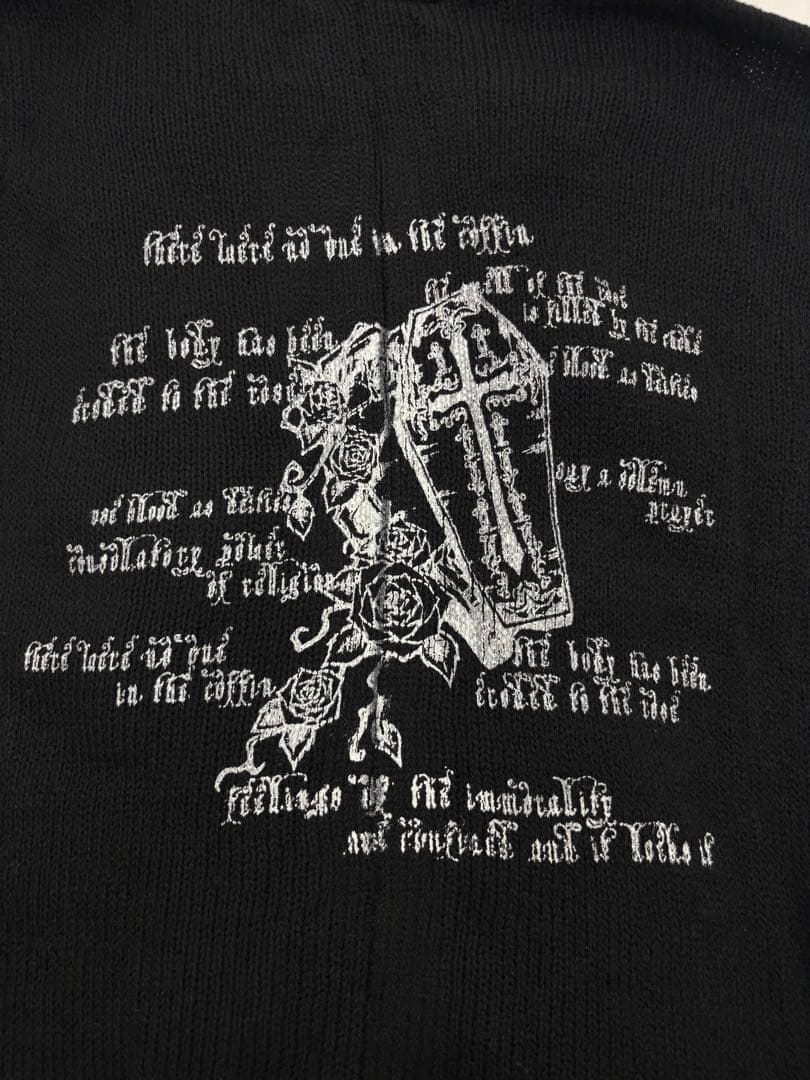 【Y57】h.naoto blood ファー付き 変形カーディガン