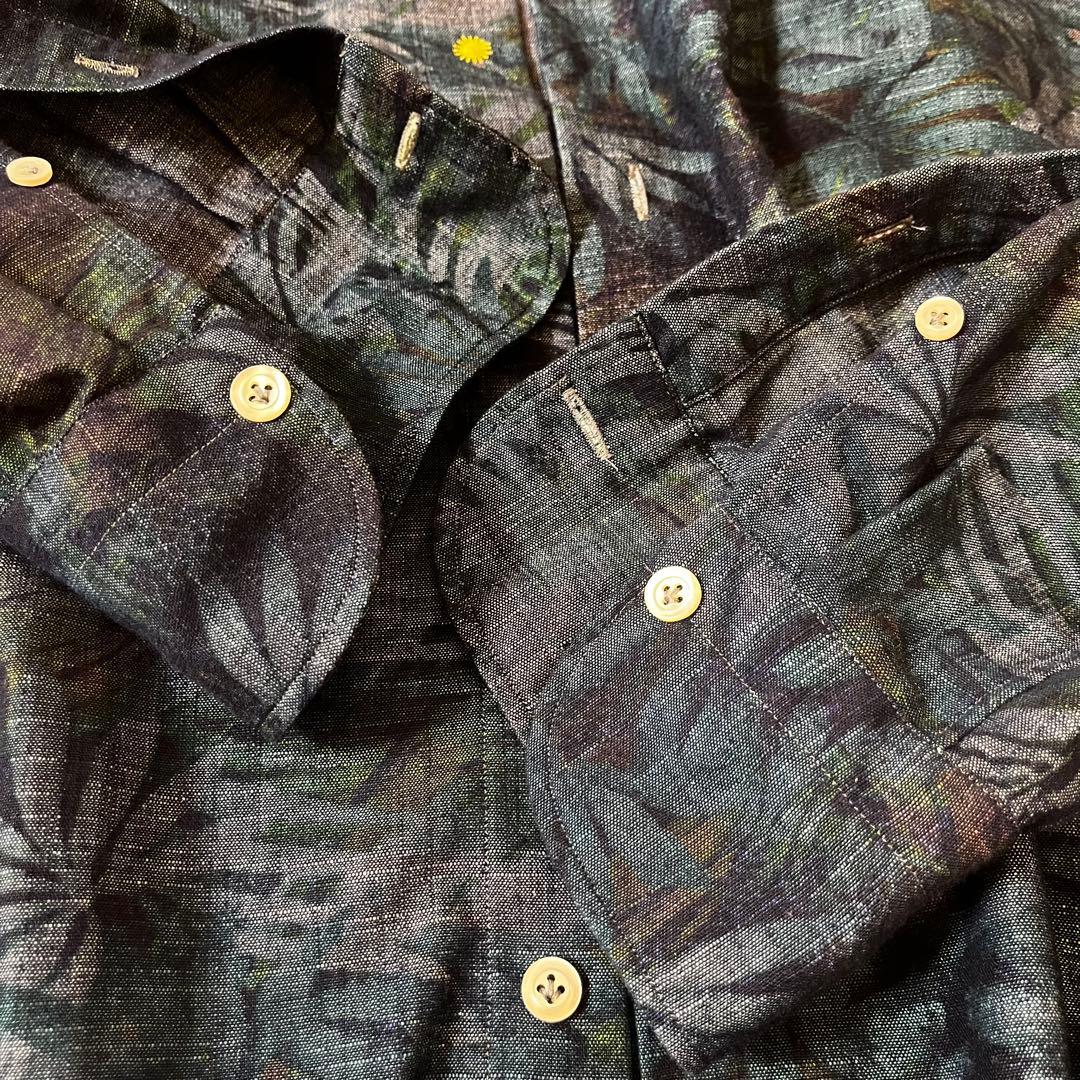 美品 GIANNETTO ( ジャンネット )美光沢 ボタニカル シャツ