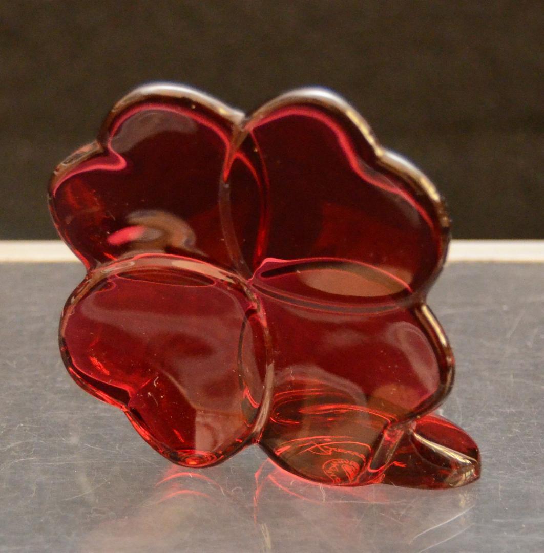 バカラ・幸運の四葉のクローバーのオーナメント 美品クリスタルガラス