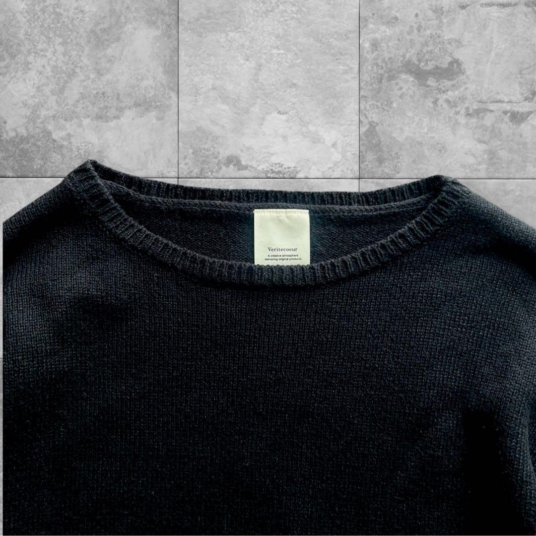 Veritecoeur ヴェリテクール サイドスリット プルオーバーニット 黒