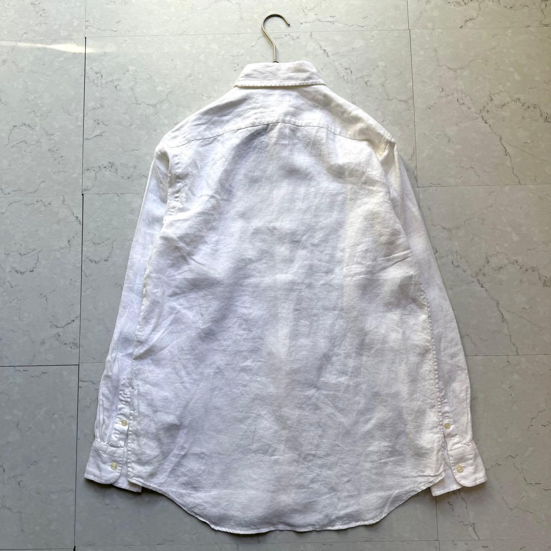 新品 RALPH LAUREN リネン 麻 100% シャツ 長袖 M ホワイト