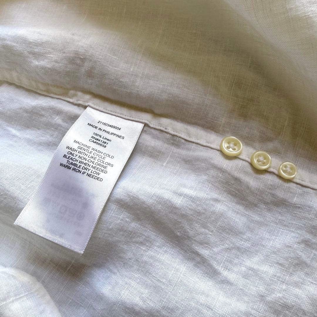 新品 RALPH LAUREN リネン 麻 100% シャツ 長袖 M ホワイト