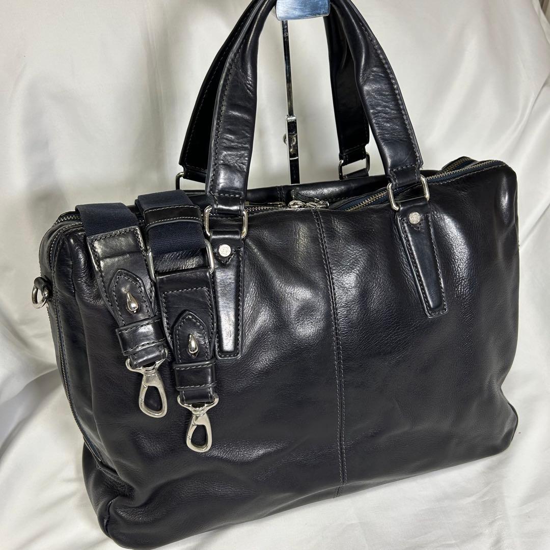 【希少】ACUNEO アクネオ ビジネスバッグ 2層式 2wayオールレザー 黒