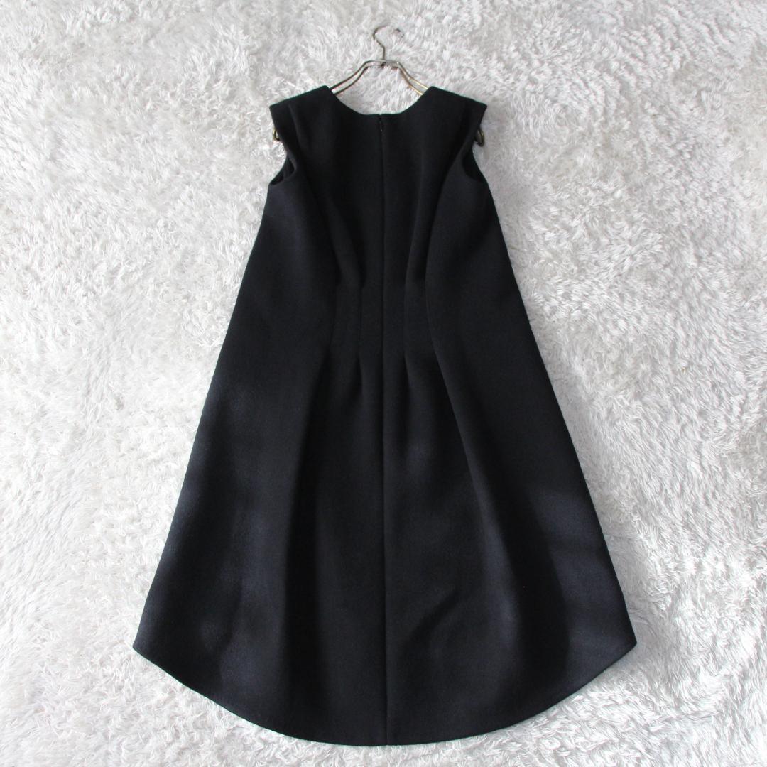 美品　ヨーコチャン フィッシュテール　ノースリーブワンピース　ウエストタック　黒