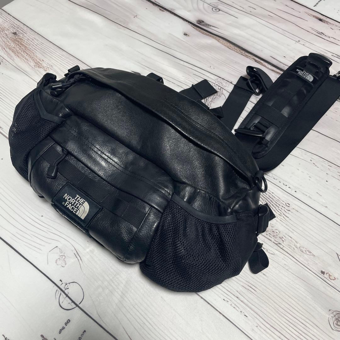 【本革】Supreme ノースフェイス　レザーショルダーバッグ　ボディ　ウエスト