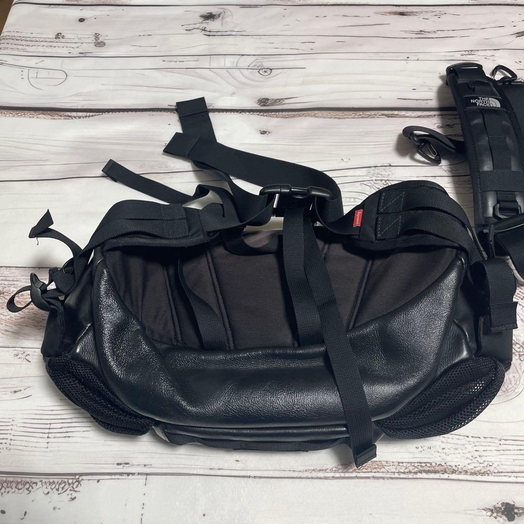 【本革】Supreme ノースフェイス　レザーショルダーバッグ　ボディ　ウエスト