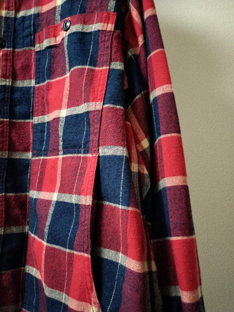 ササフラス/フーデッドフランネルシャツ/マッキーノクルーザーモデルマルチポケット