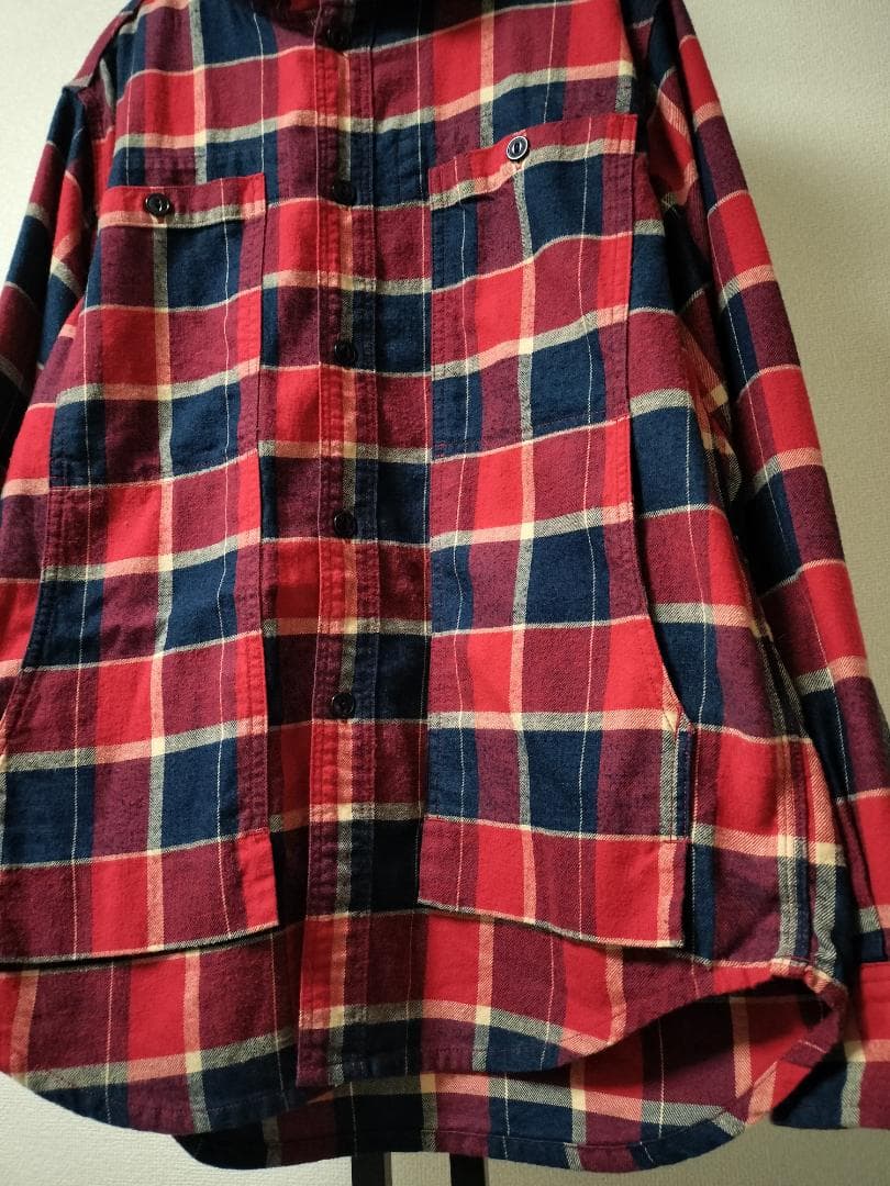 ササフラス/フーデッドフランネルシャツ/マッキーノクルーザーモデルマルチポケット