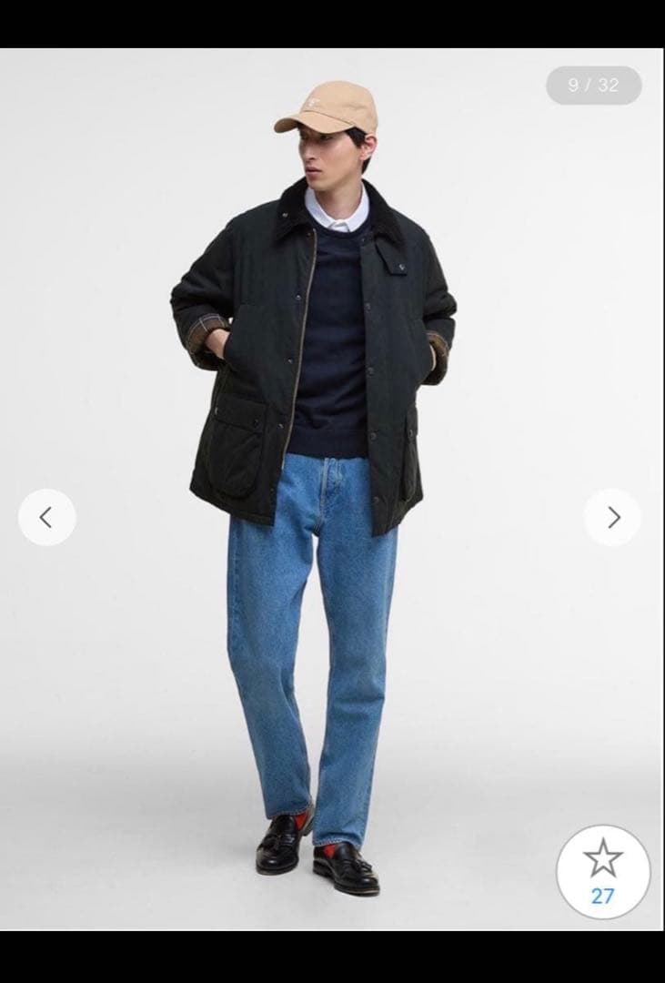 BARBOUR バブアー 【BEDALE ビデイル】中綿ジャケット ピーチスキン