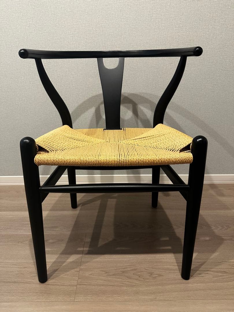 【Yチェア】ペーパーコード　北欧デザイン　ブラック　黒　リプロダクト品