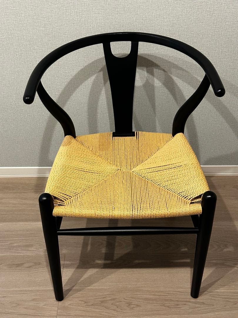 【Yチェア】ペーパーコード　北欧デザイン　ブラック　黒　リプロダクト品