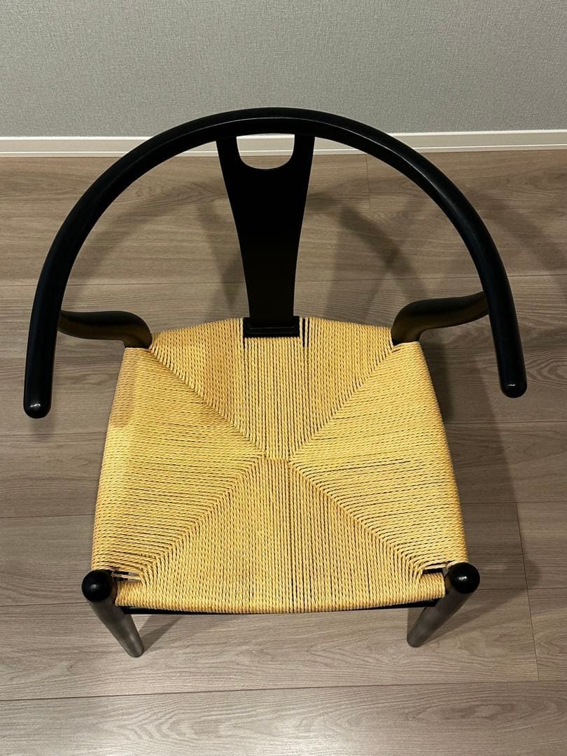 【Yチェア】ペーパーコード　北欧デザイン　ブラック　黒　リプロダクト品