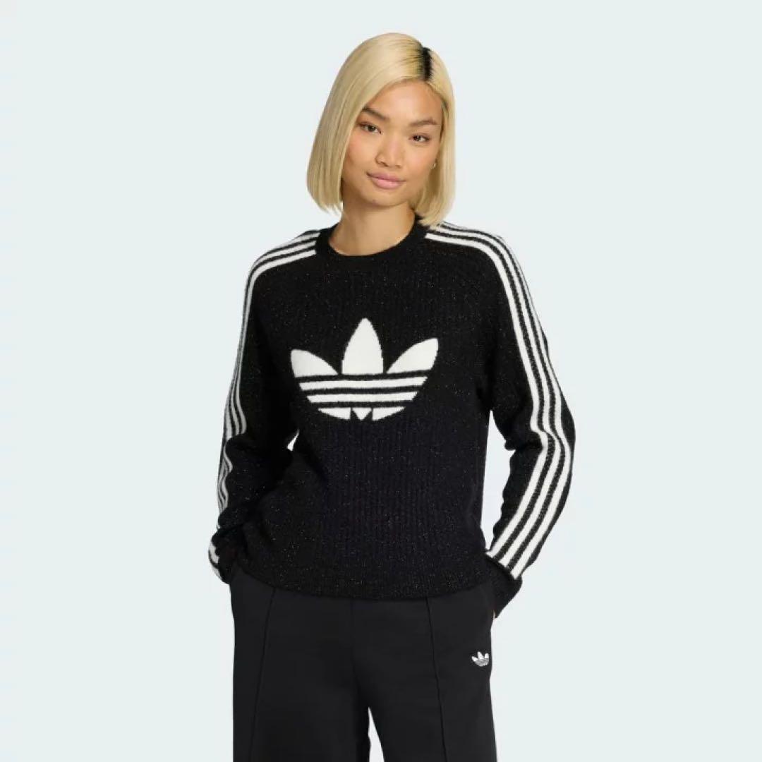 adidas originals 黒 ニットセーター 長袖