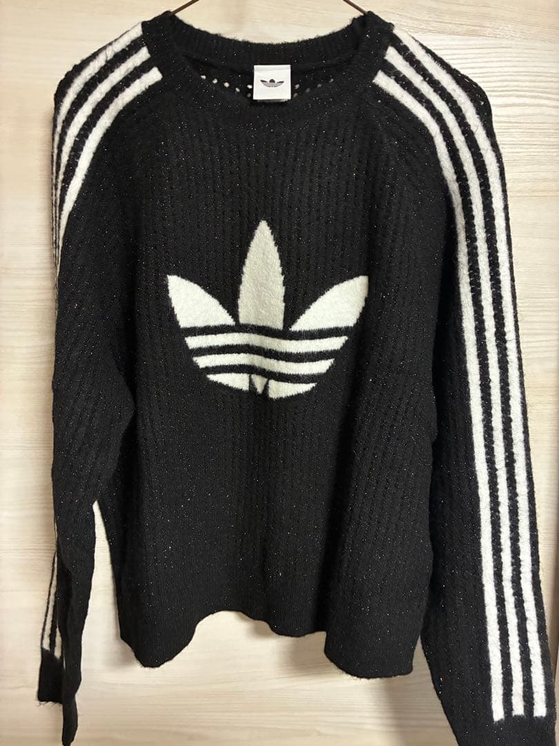 adidas originals 黒 ニットセーター 長袖