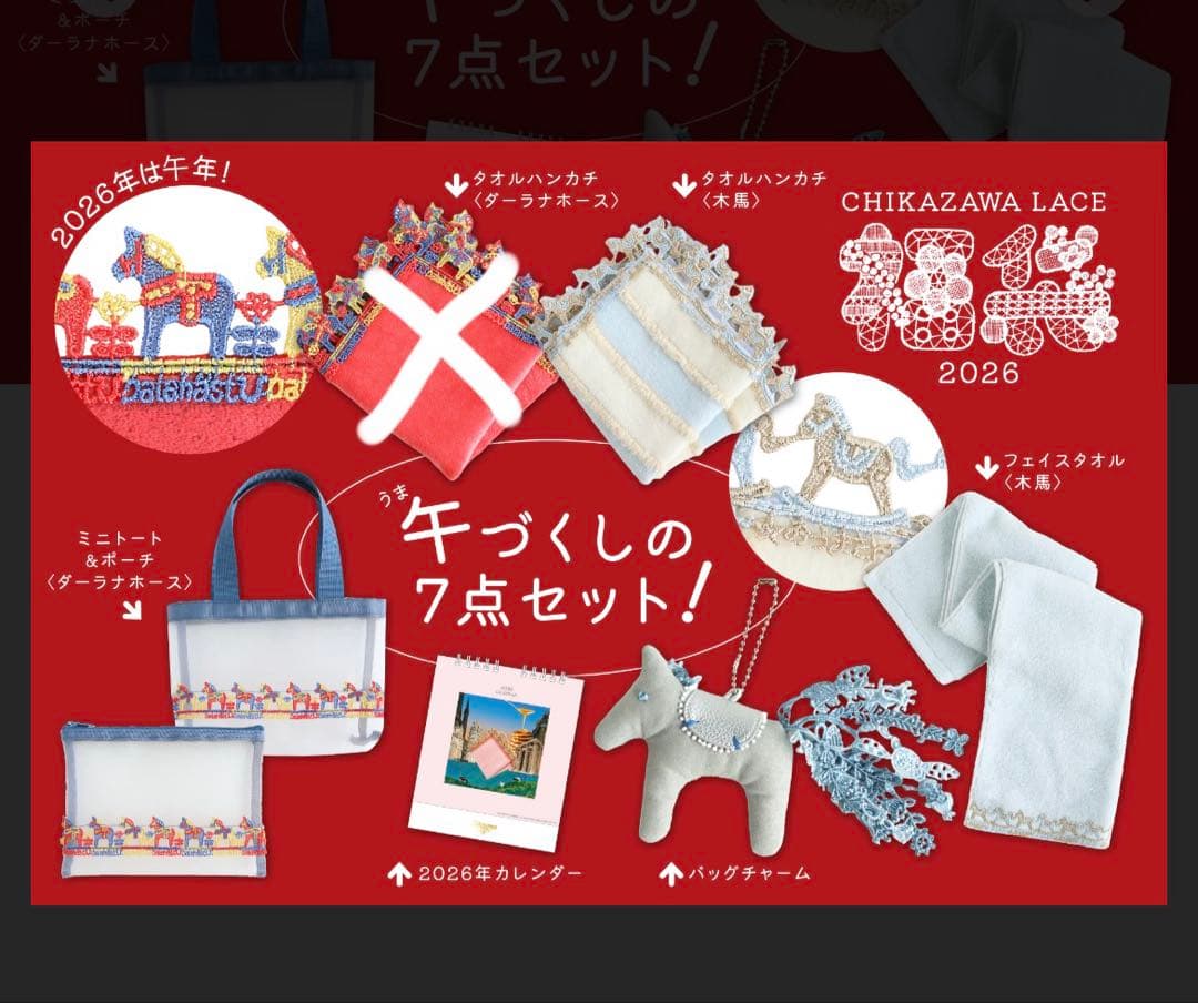 近沢レース　福袋　6点セット　※1点抜き取りあり