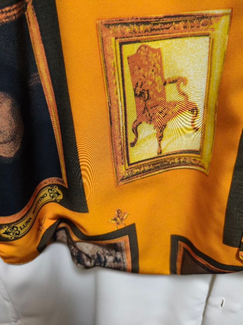 LUNA MATTINO 柄シャツ 長袖 メンズ 古着 アート