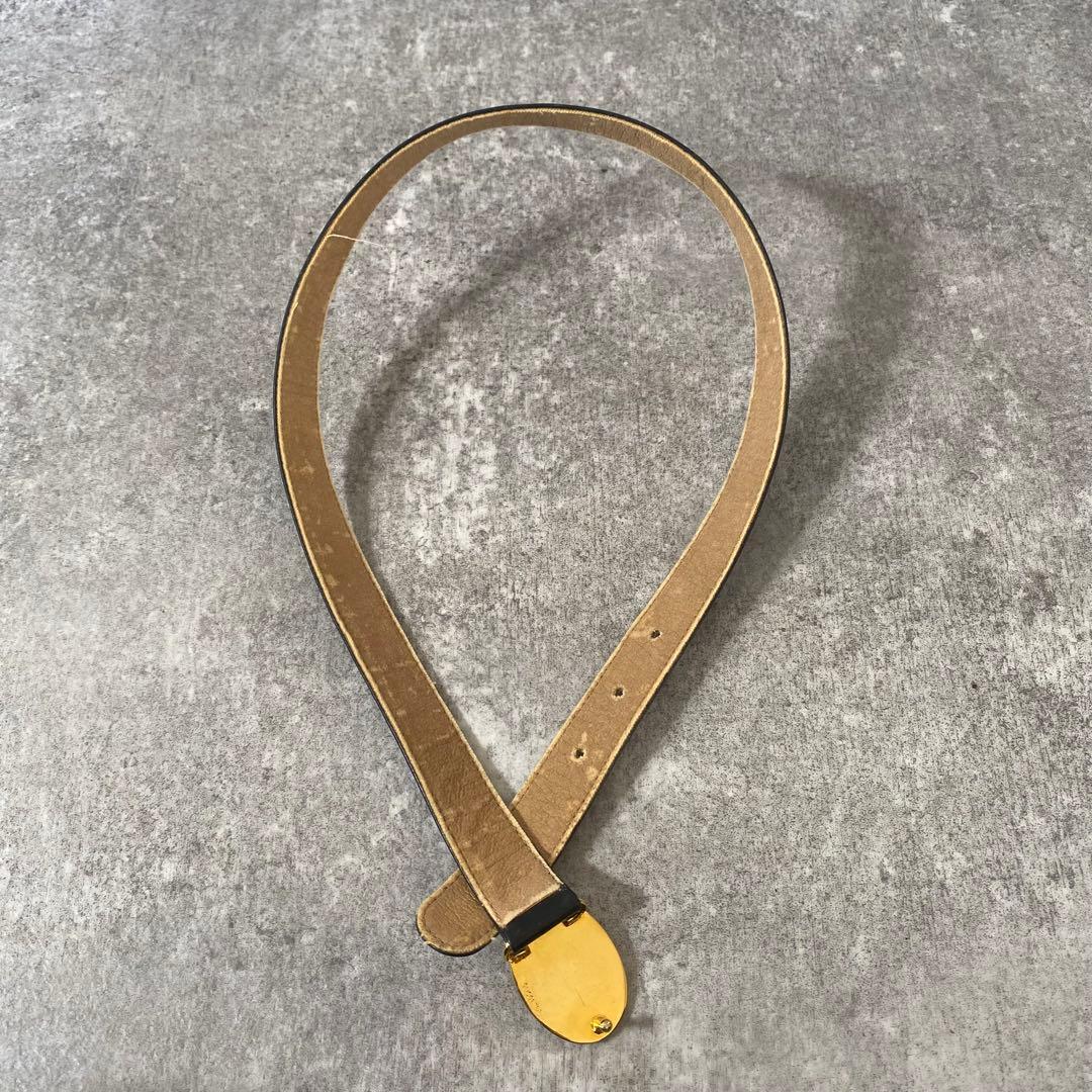 GUCCI グッチ　ベルト　インターロッキング　ロゴ金具　レザー　ブラック