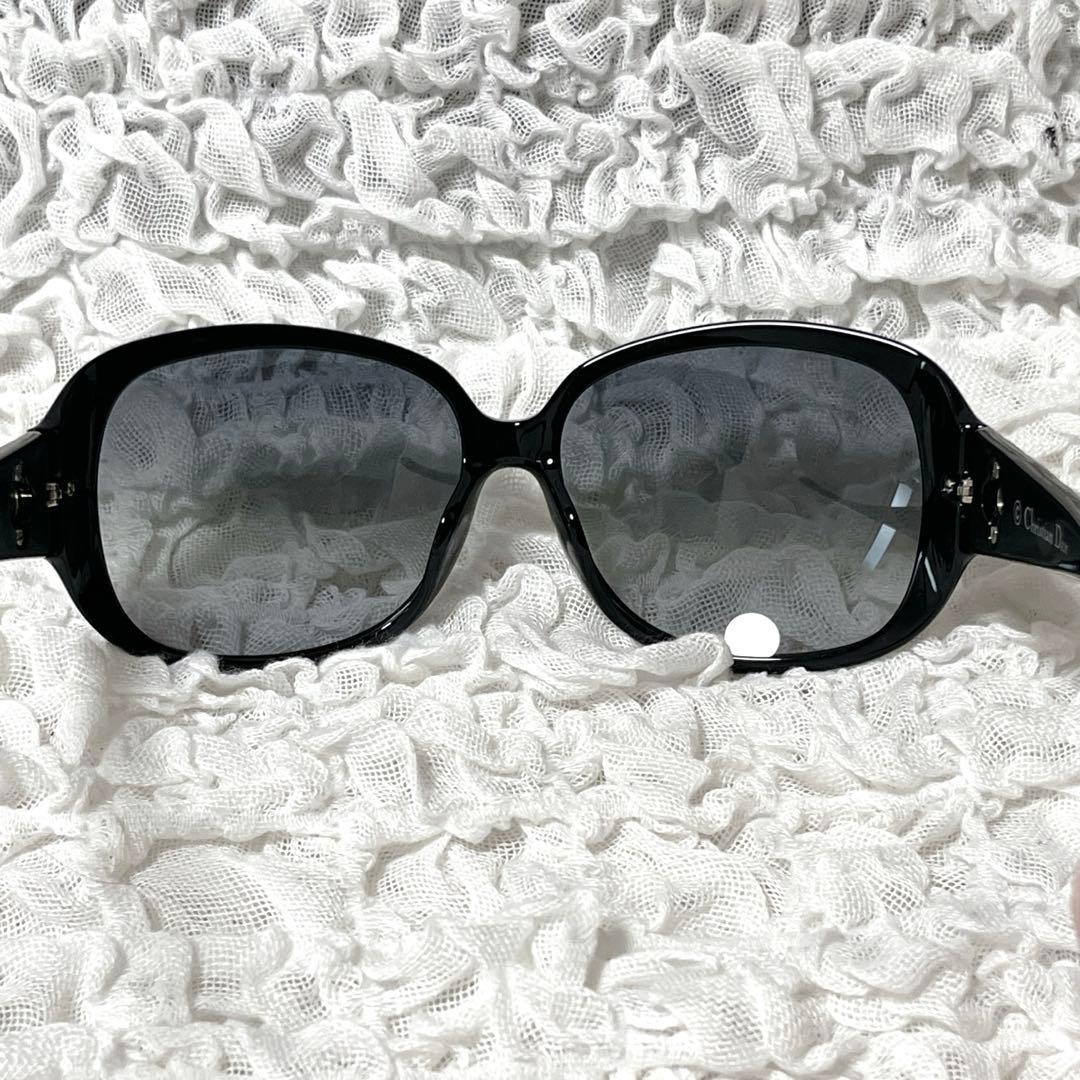 希少✨ラインストーン　Dior ブラック ラウンド型 サングラス　クロコ