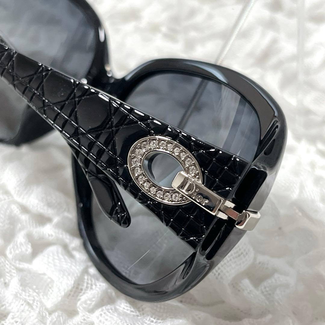 希少✨ラインストーン　Dior ブラック ラウンド型 サングラス　クロコ
