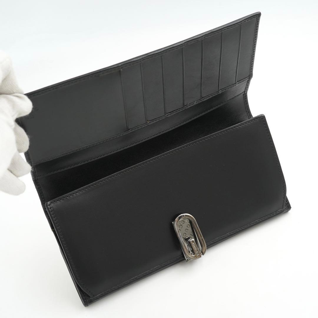 ✨極美品・箱付き✨　GUCCI グッチ　長財布　Gロゴ　本革　レザー　ブラック