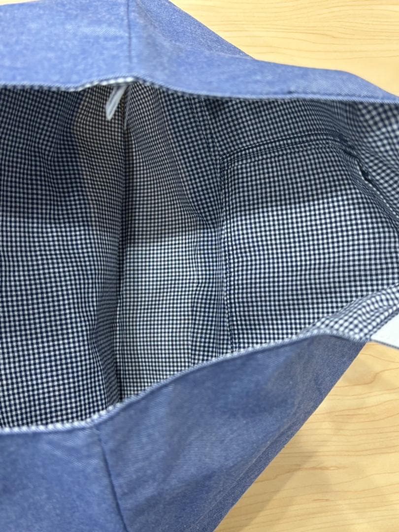 【美品】familiarファミリア70周年　マチ付き　デニムバッグ　神戸本店限定