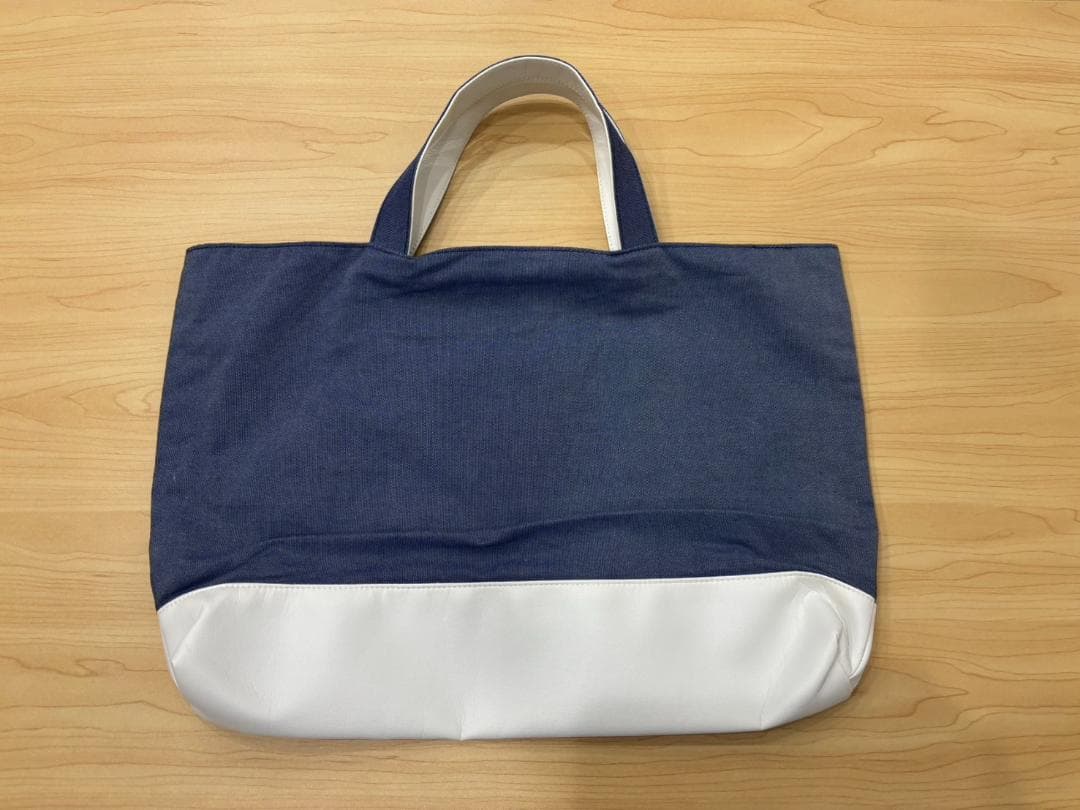 【美品】familiarファミリア70周年　マチ付き　デニムバッグ　神戸本店限定