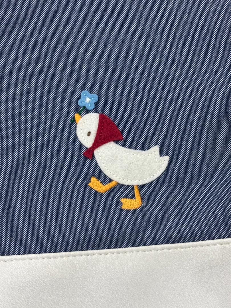 【美品】familiarファミリア70周年　マチ付き　デニムバッグ　神戸本店限定