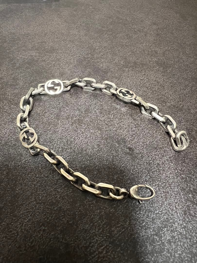 GUCCI インターロッキングG シルバー925 ブレスレット　19インチ