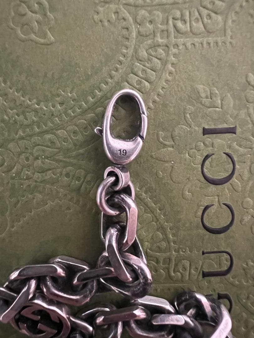GUCCI インターロッキングG シルバー925 ブレスレット　19インチ