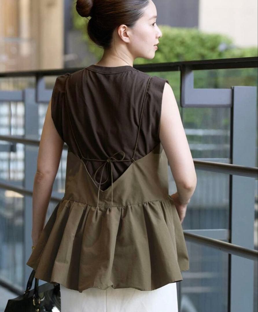 新品未使用　IENA イエナ　グログランキャミブラウス　カーキ　受注生産品　新作