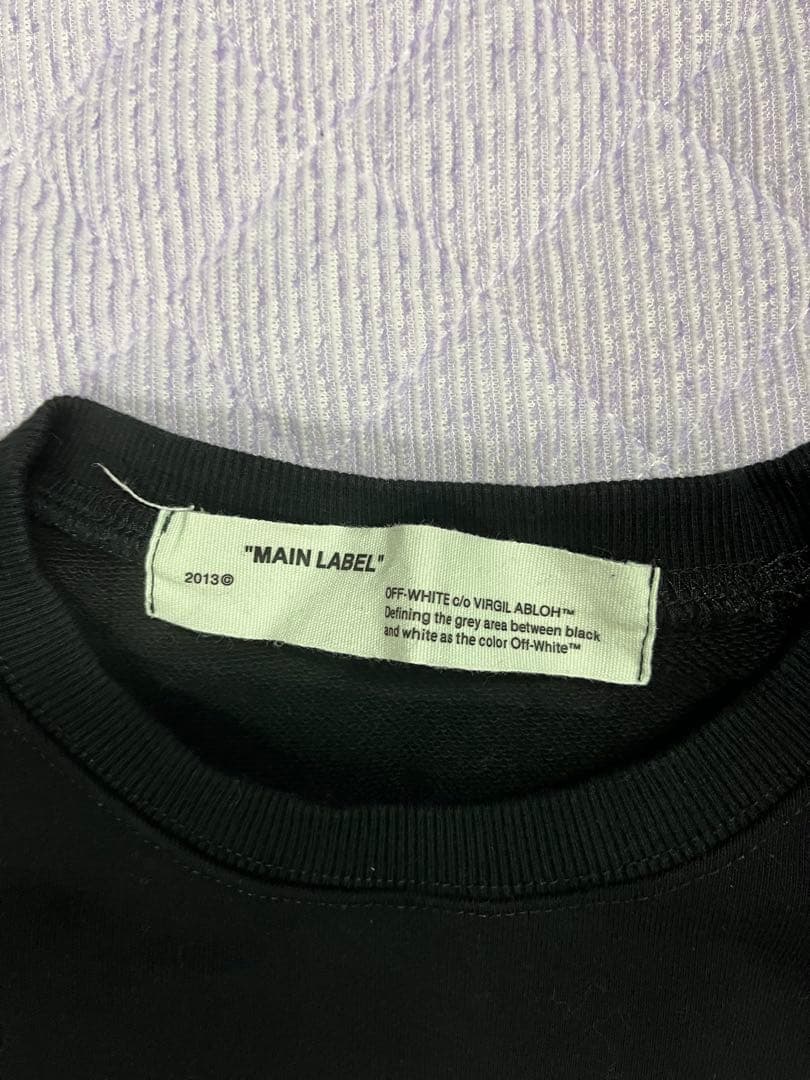 OFF-WHITE MAIN LABEL ブラック トレーナー