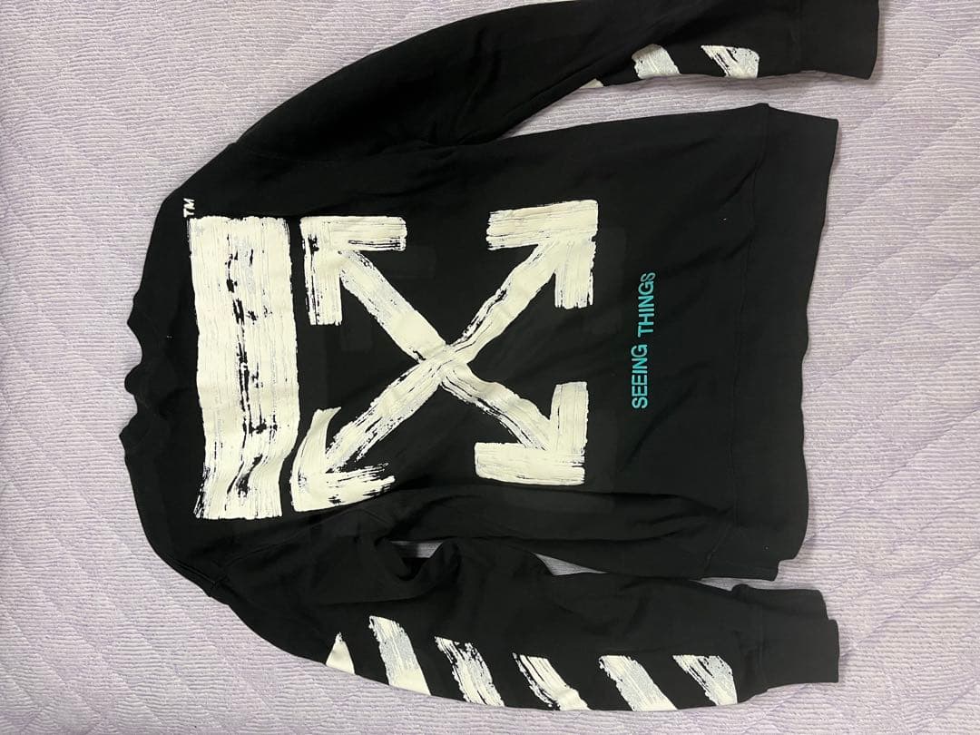 OFF-WHITE MAIN LABEL ブラック トレーナー