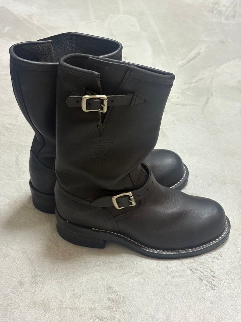【最終整理】Chippewa チペワ USA製 エンジニアブーツ 7D 黒 本革