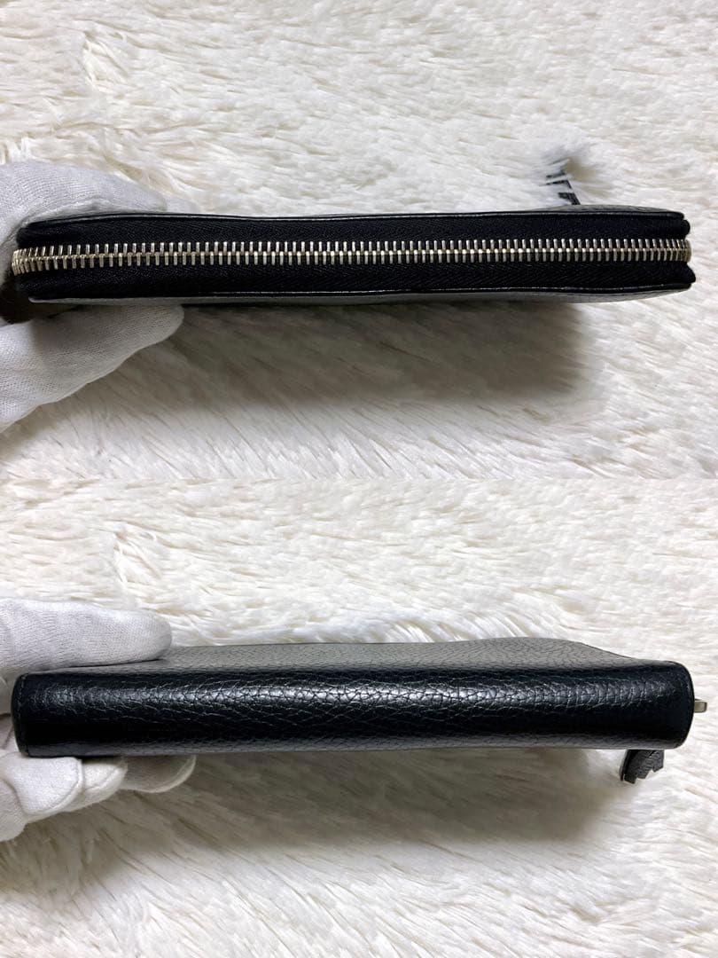 ⭐︎極美品⭐︎グッチ ソーホー 長財布 ラウンドファスナー シボ革 黒 タッセルGG