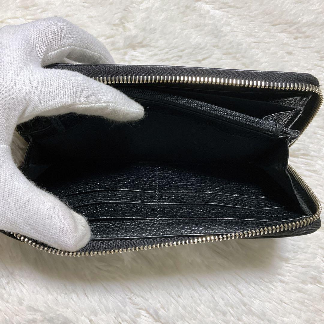 ⭐︎極美品⭐︎グッチ ソーホー 長財布 ラウンドファスナー シボ革 黒 タッセルGG