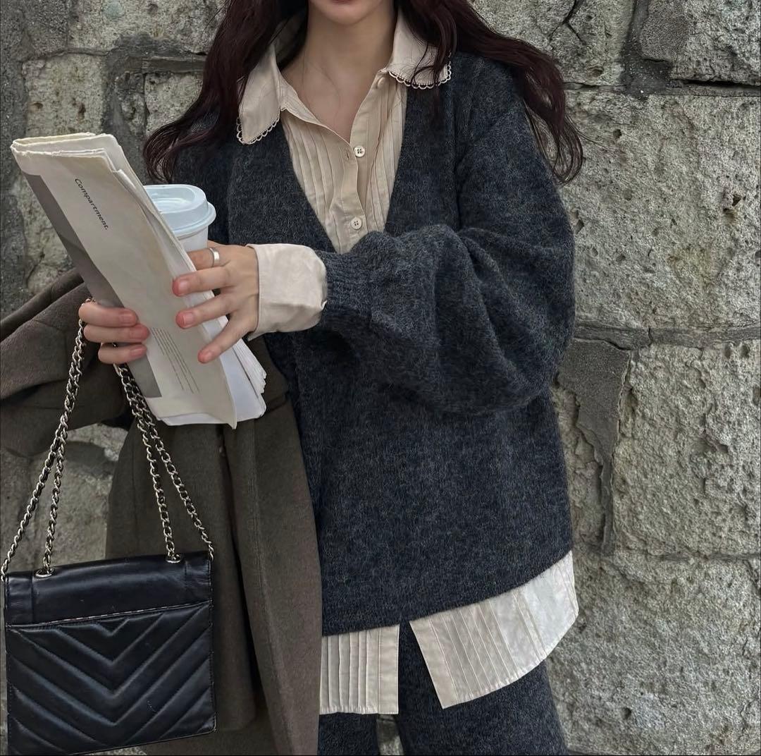 【willfully】pin tuck shirt docking knit