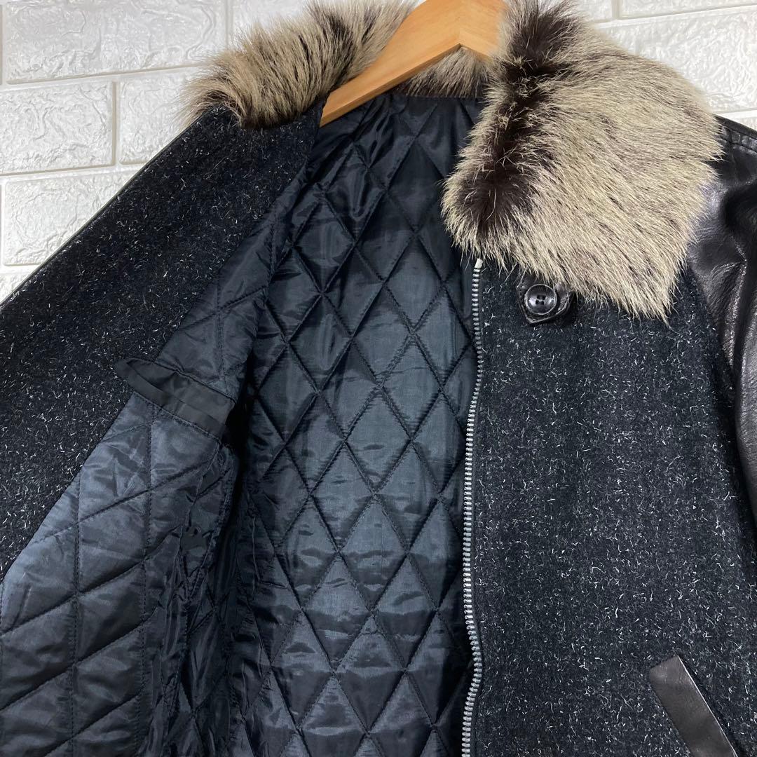 極美品 backlash バックラッシュ　メルトンステアレザースタジャン　M