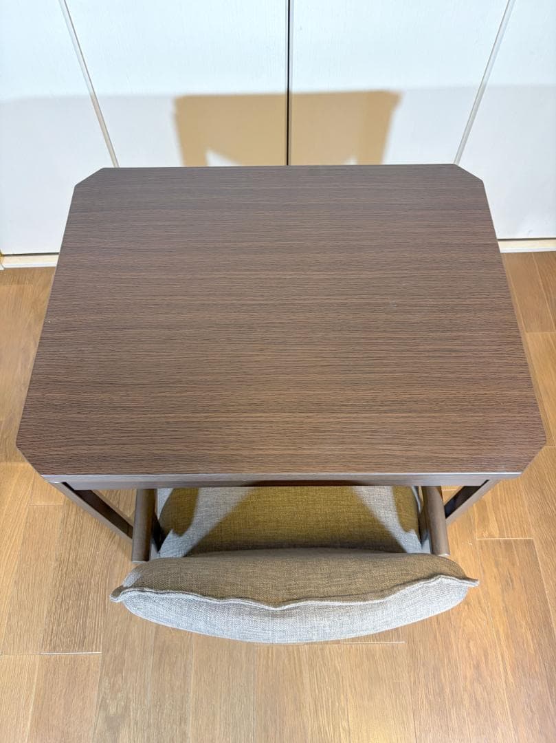 ユアサプライムス お一人様コタツ ダークブラウンコタツと椅子のセット