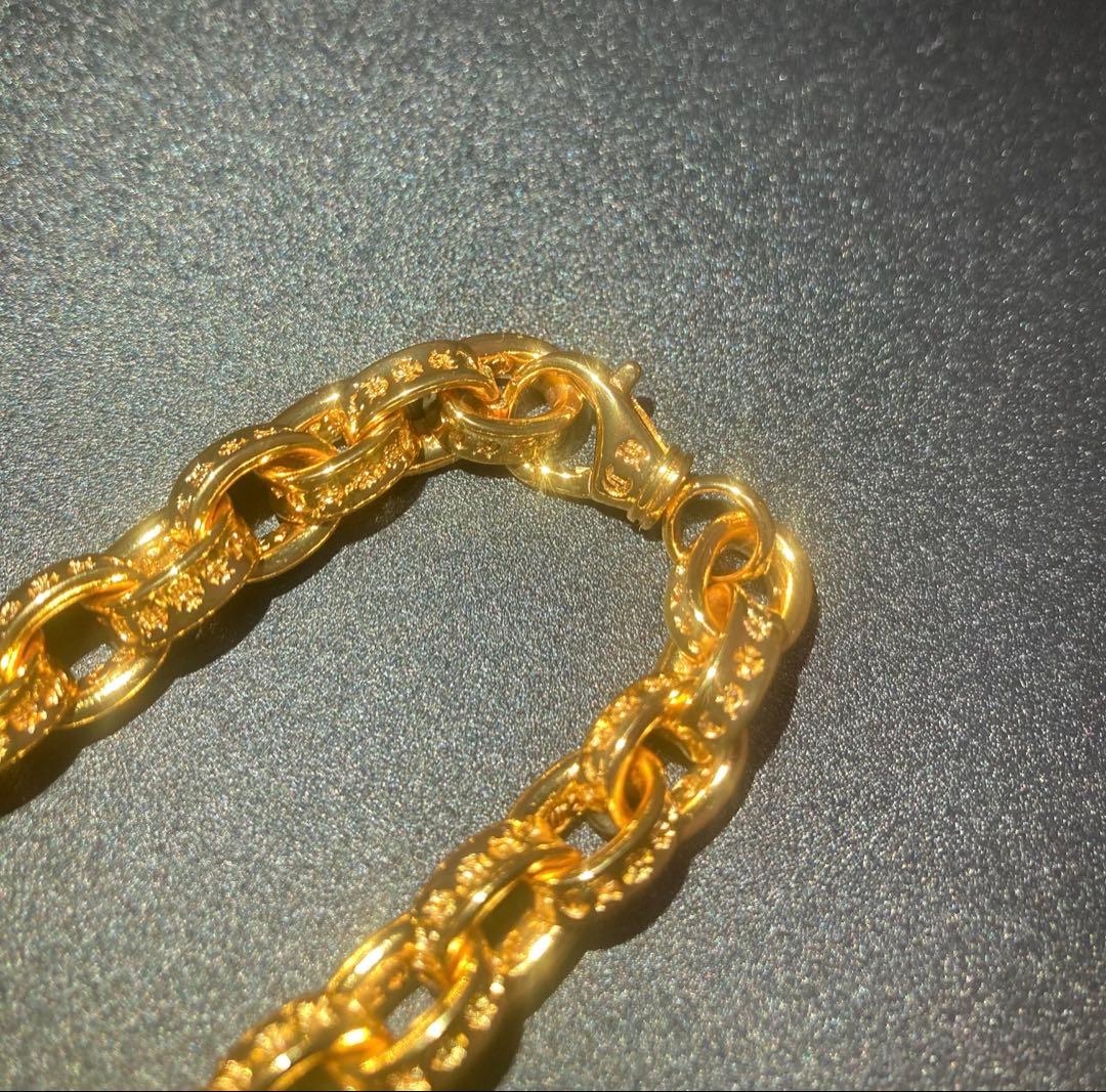 22K ベビーファット　サイコロボール　ペーパーチェーン　ブレスレット