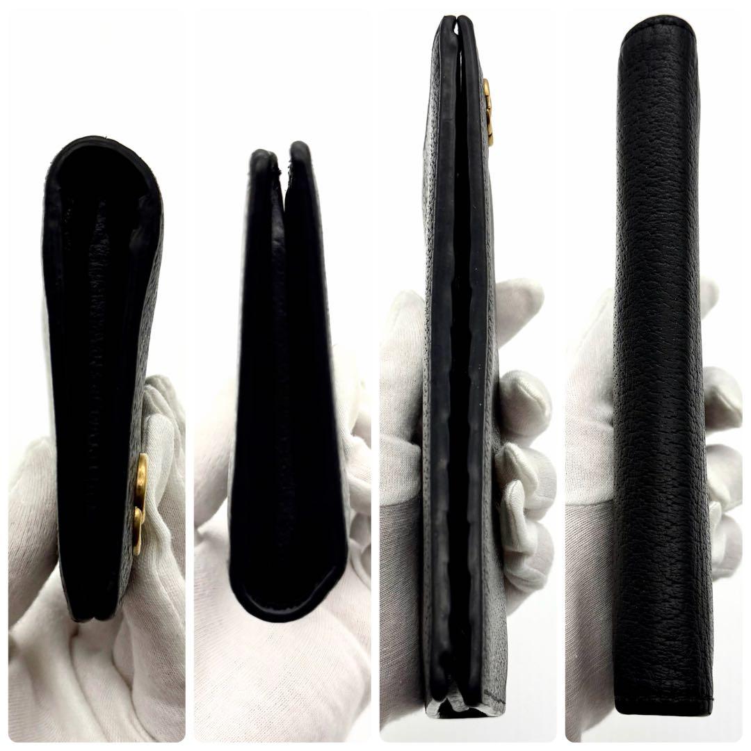 【最高峰美品】GUCCI グッチ GGマーモント 長財布 レザー 二つ折り 黒