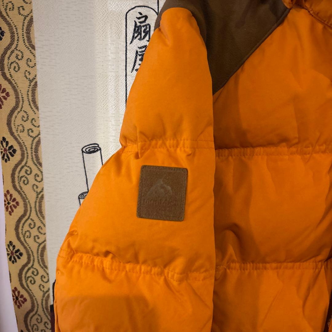 美品 MONT-BELL ロングダウン レディース スウェード生地 橙色 可愛い