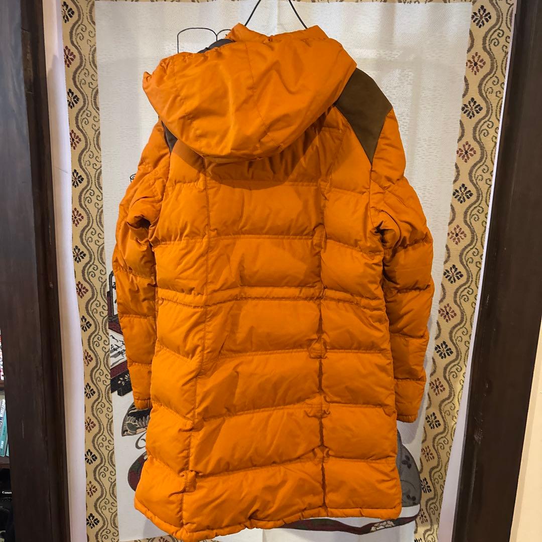 美品 MONT-BELL ロングダウン レディース スウェード生地 橙色 可愛い