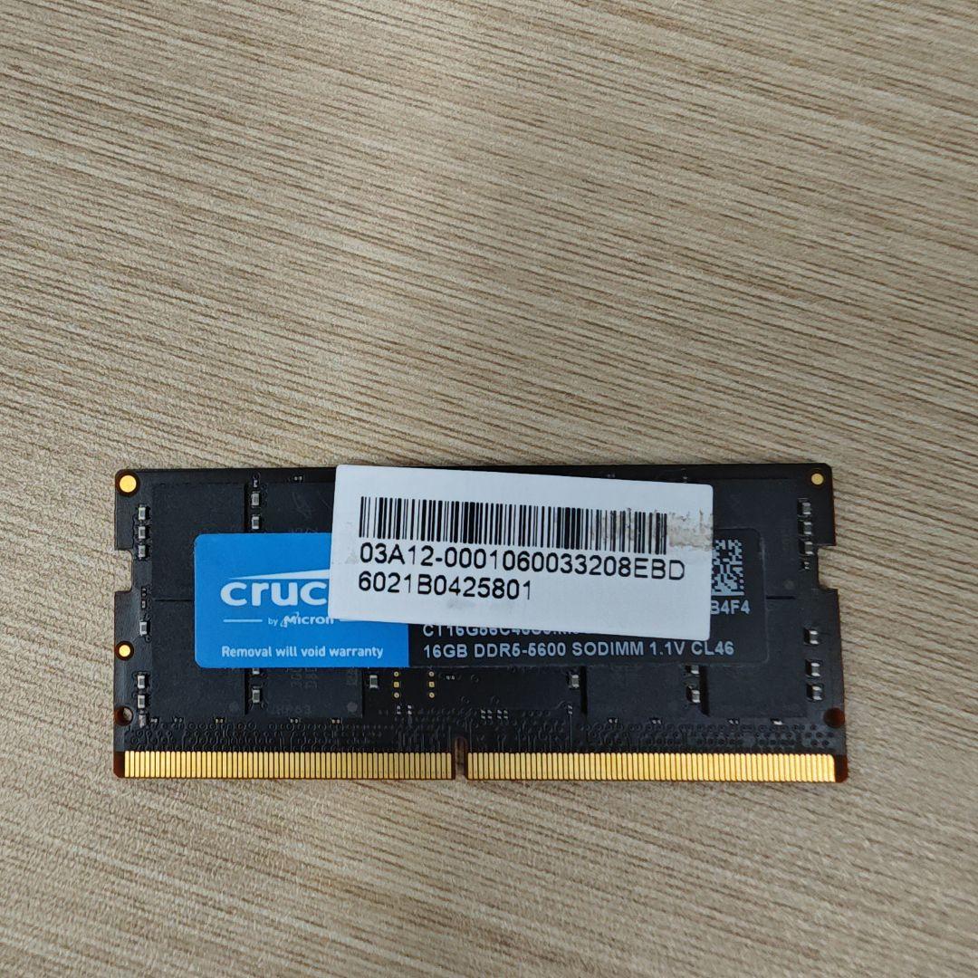 Crucial 16GB DDR5-5600 SODIMM メモリー